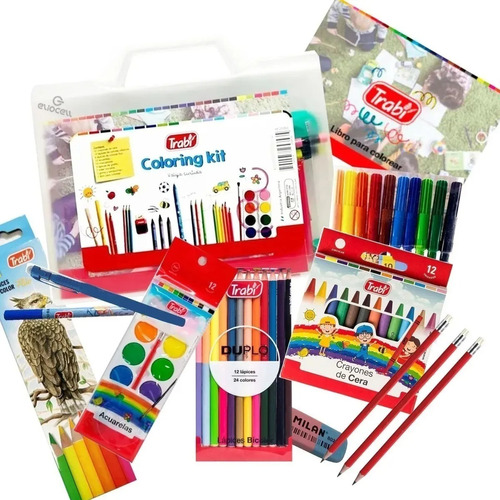 Valija Trabi Coloring Kit De Utiles Escolares